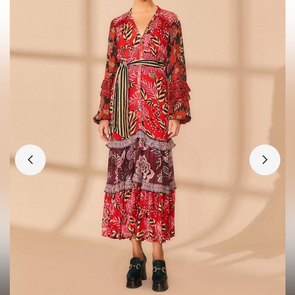 Farm Rio Mixed Floral Maxi Dress NWT